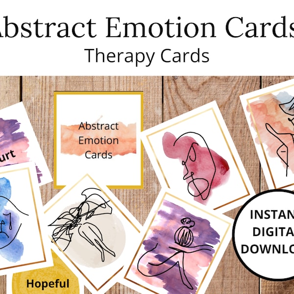 Digital Download,Abstract Emotion Cards, Therapy Cards, Counselling Resources, Awareness, Feelings Cards, Psychology, Therapist,Therapy