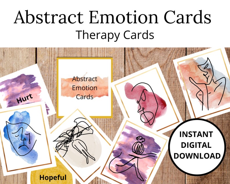 Abstract Emotion Cards Therapy Cards Counselling Resources Etsy