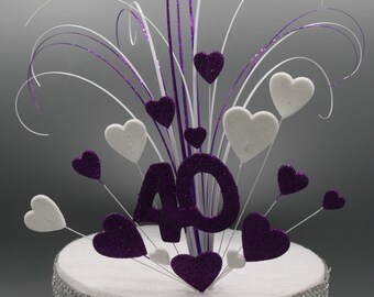 Cake Topper Decoración Estrellas Corazones 18th 21st 30th 40th 50th estrellas en cables 007