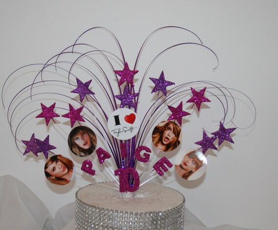 Taylor Swift Glittered Cake Topper Spray Cake Decoration Etsy