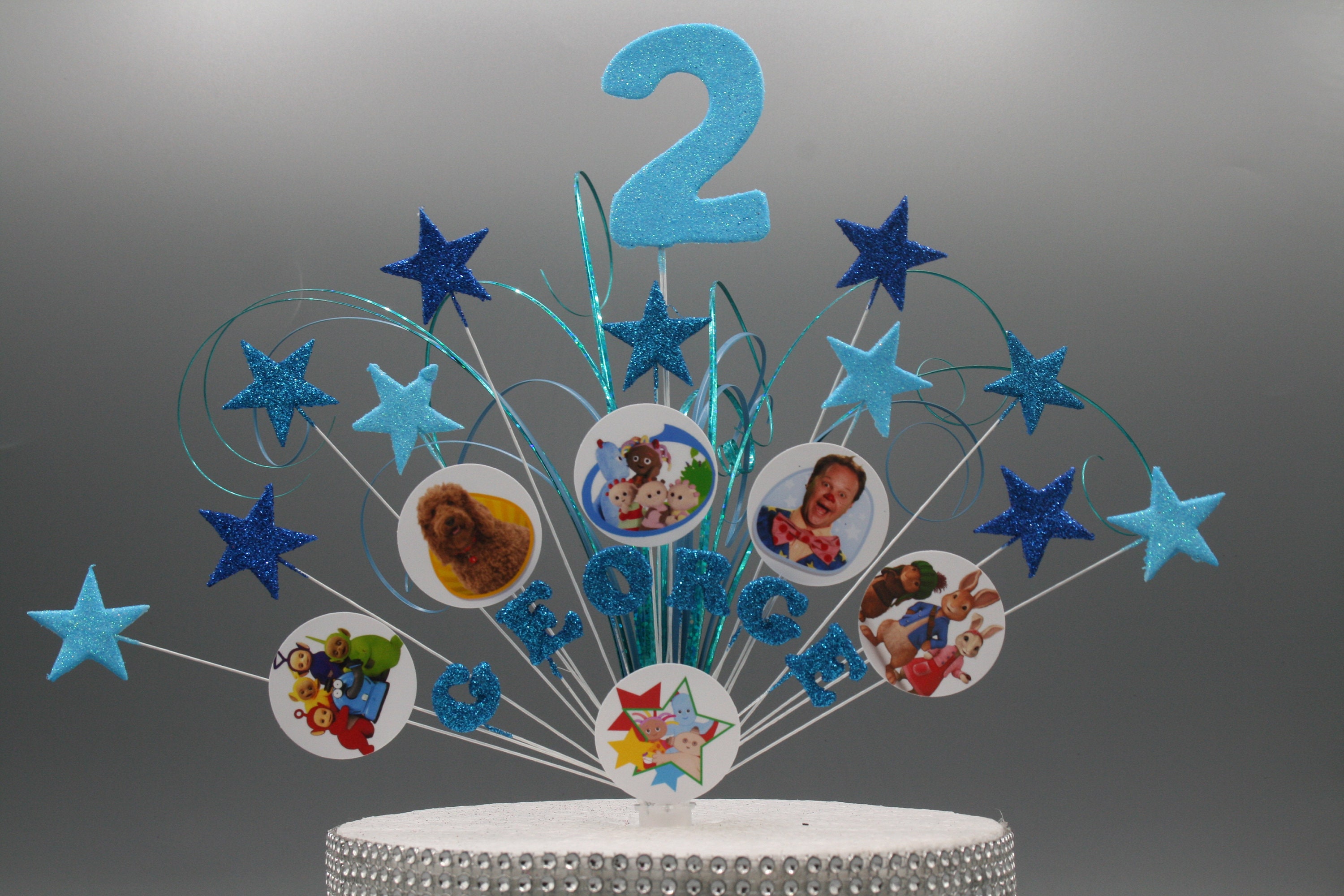Cake Topper Decoración Estrellas Corazones 18th 21st 30th 40th 50th estrellas en cables 007
