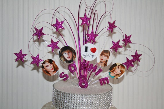 Taylor Swift Glittered Cake Topper Spray Cake Decoration Etsy