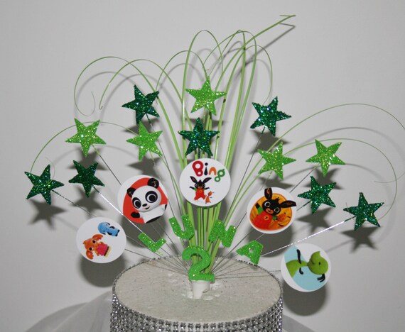 BING BUNNY Personalised STAND UP Card Cake Topper HAPPY BIRTHDAY 1st 2nd 3rd ..
