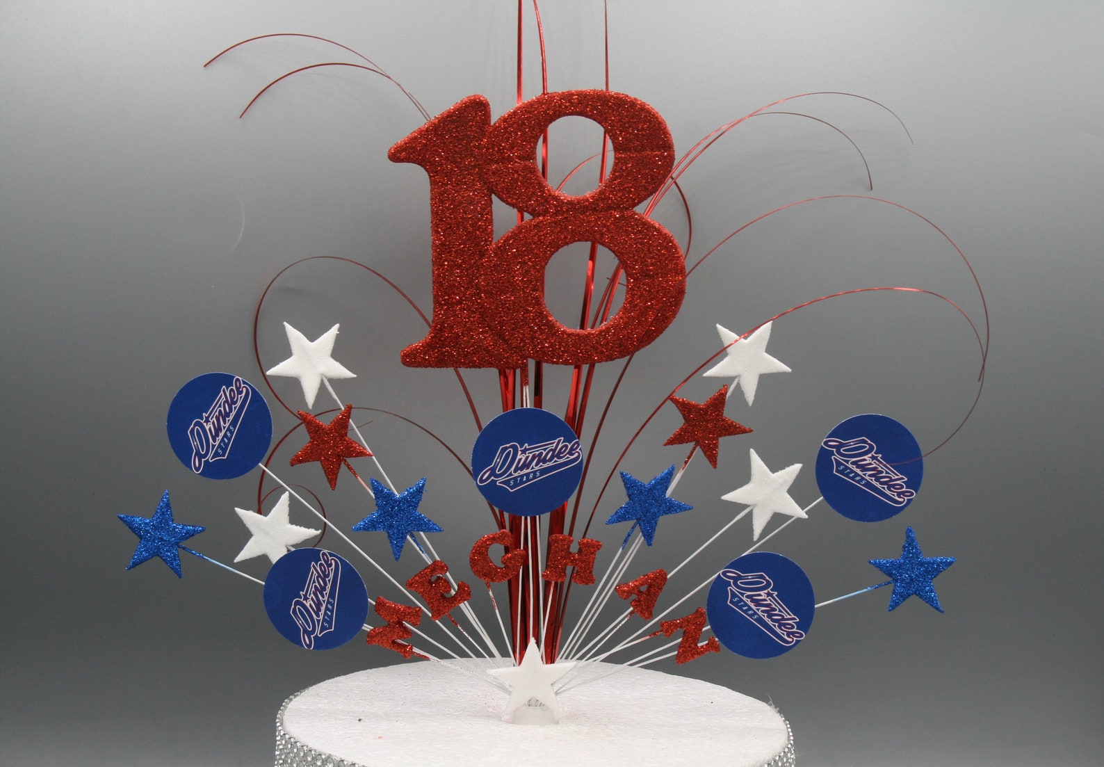 Glittered Cake Topper Spray Cake Decoration Cake Decoration Etsy