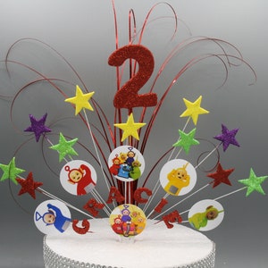 Personnalise Personnalise Teletubbies Inspire Gateau D Anniversaire Paillettes Topper Parti Cuisine Arts De La Table Decorations A Gateau Et Accessoires Ardent Nl