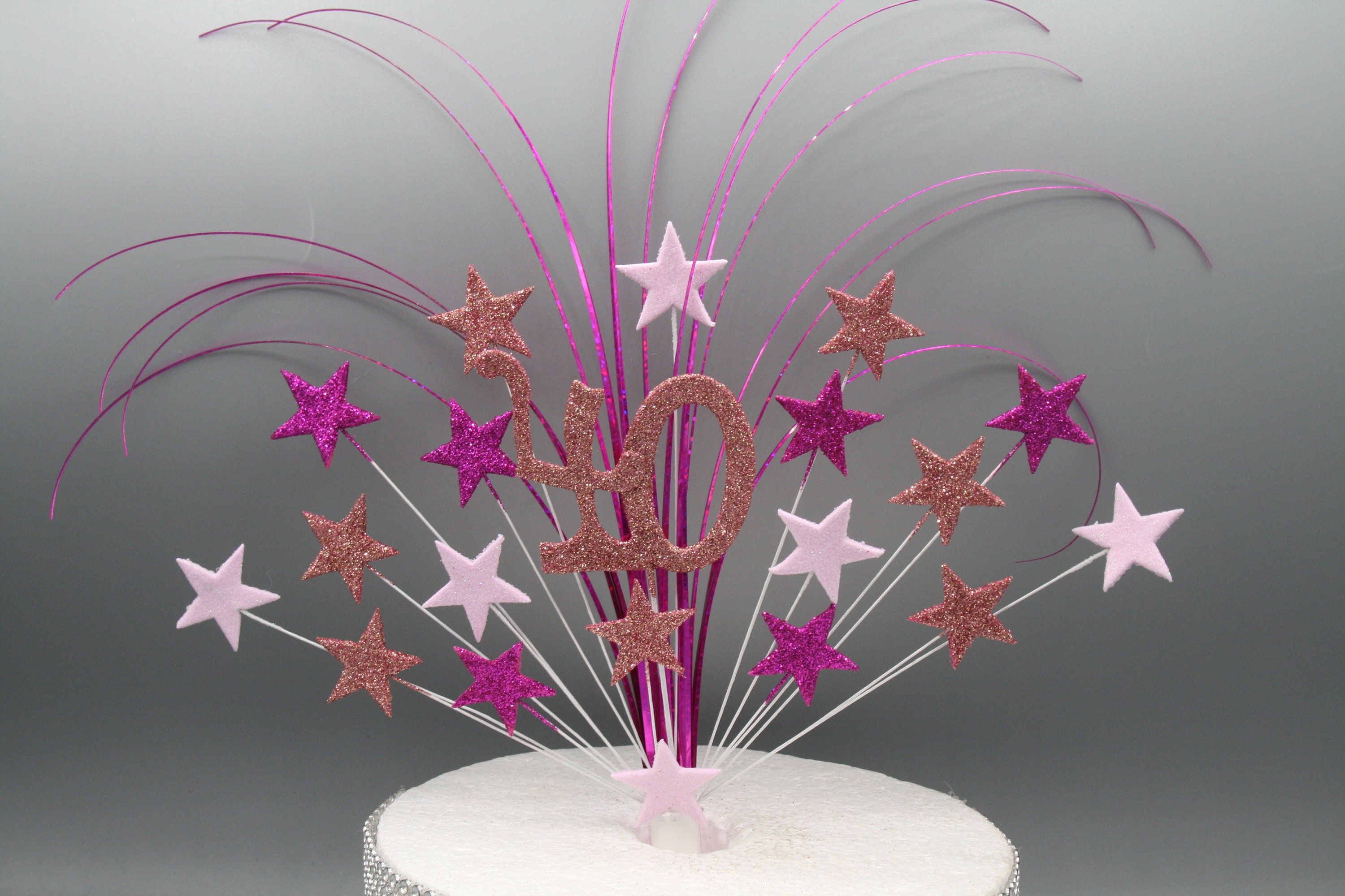 Rose Gold Glittered Cake Topper Spray Cake Decoration Cake Etsy