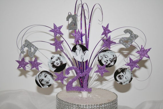 Marilyn Monroe Glittered Cake Topper Spray Cake Decoration Etsy