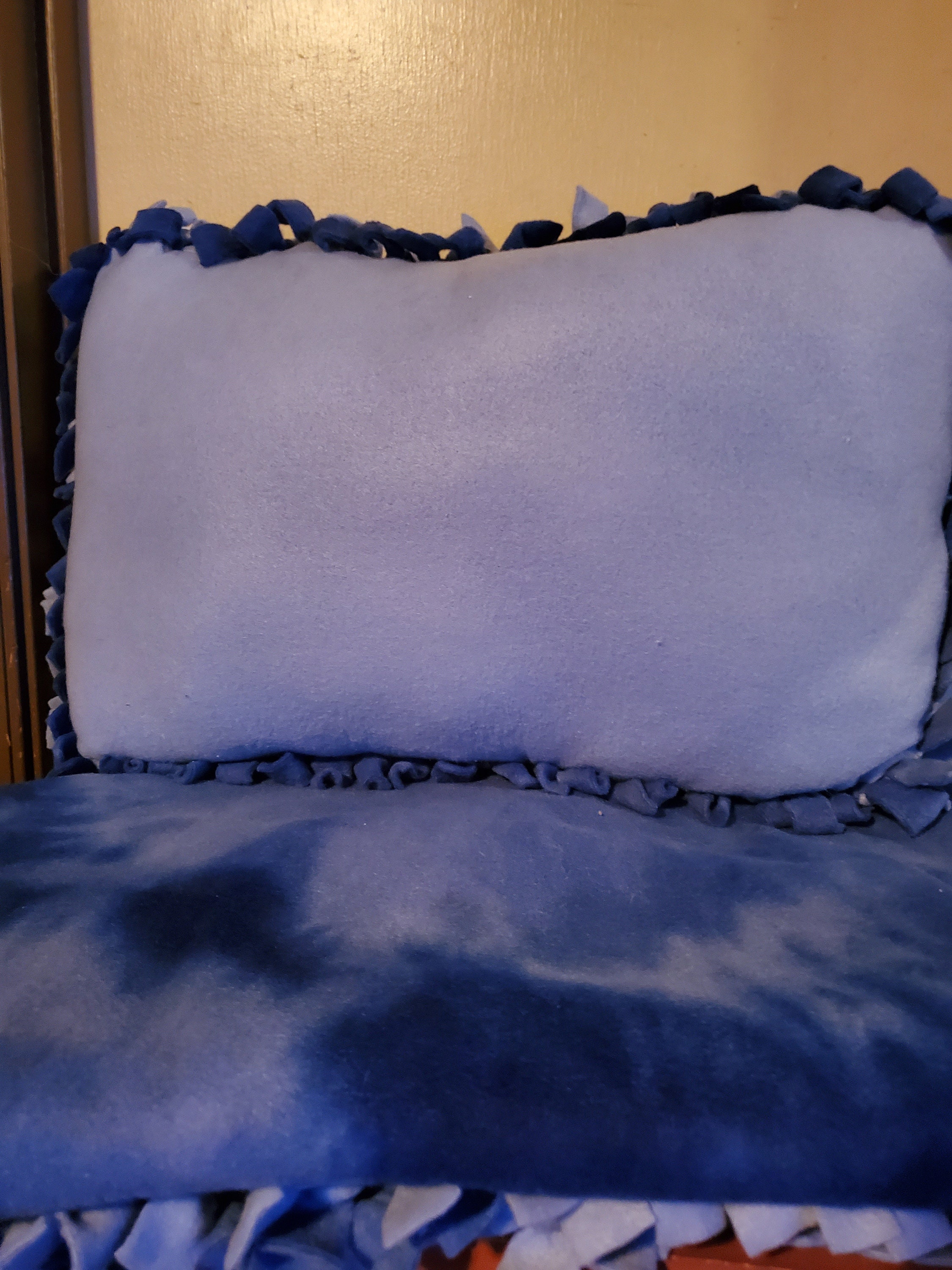 Handmade Fleece Tie Blanket and Pillow Set Etsy