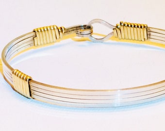 Sterling Silver .050 bracelet with 14k Gold-Filled wraps