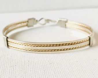 6 strand sterling silver bracelet with 14K gold-filled