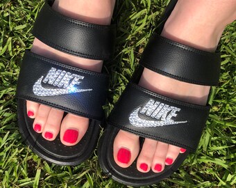 nike women's double strap slides