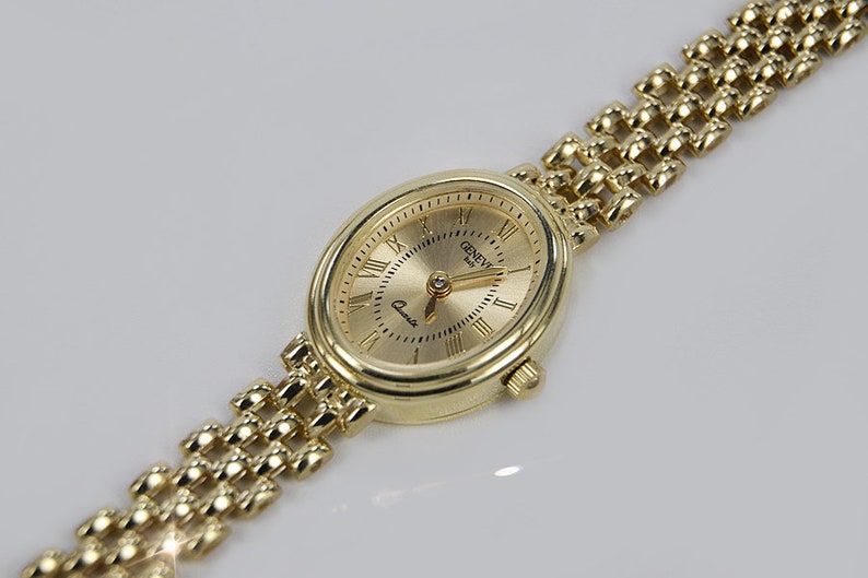 Italian 14k 585 yellow gold Lady watch Unique model Women Etsy