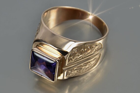 Alexandrite Ring, 14 KT Rose Gold Ring, Solid Gold
