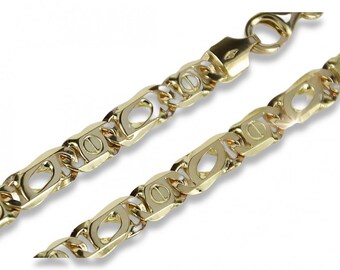 14k 585 Gold Cartier Tiger Eye Chain 