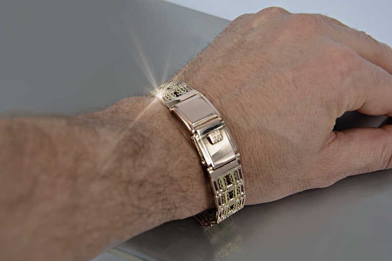 14 K Solid Men's Watch Gold Bracelet 583 Gold Soviet Etsy