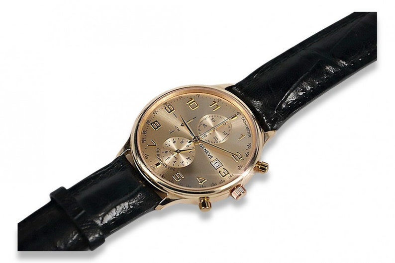 Russian New arrival Soviet rose 14k 585 gold mw005r SEAL limited product Geneve men#39;s watch