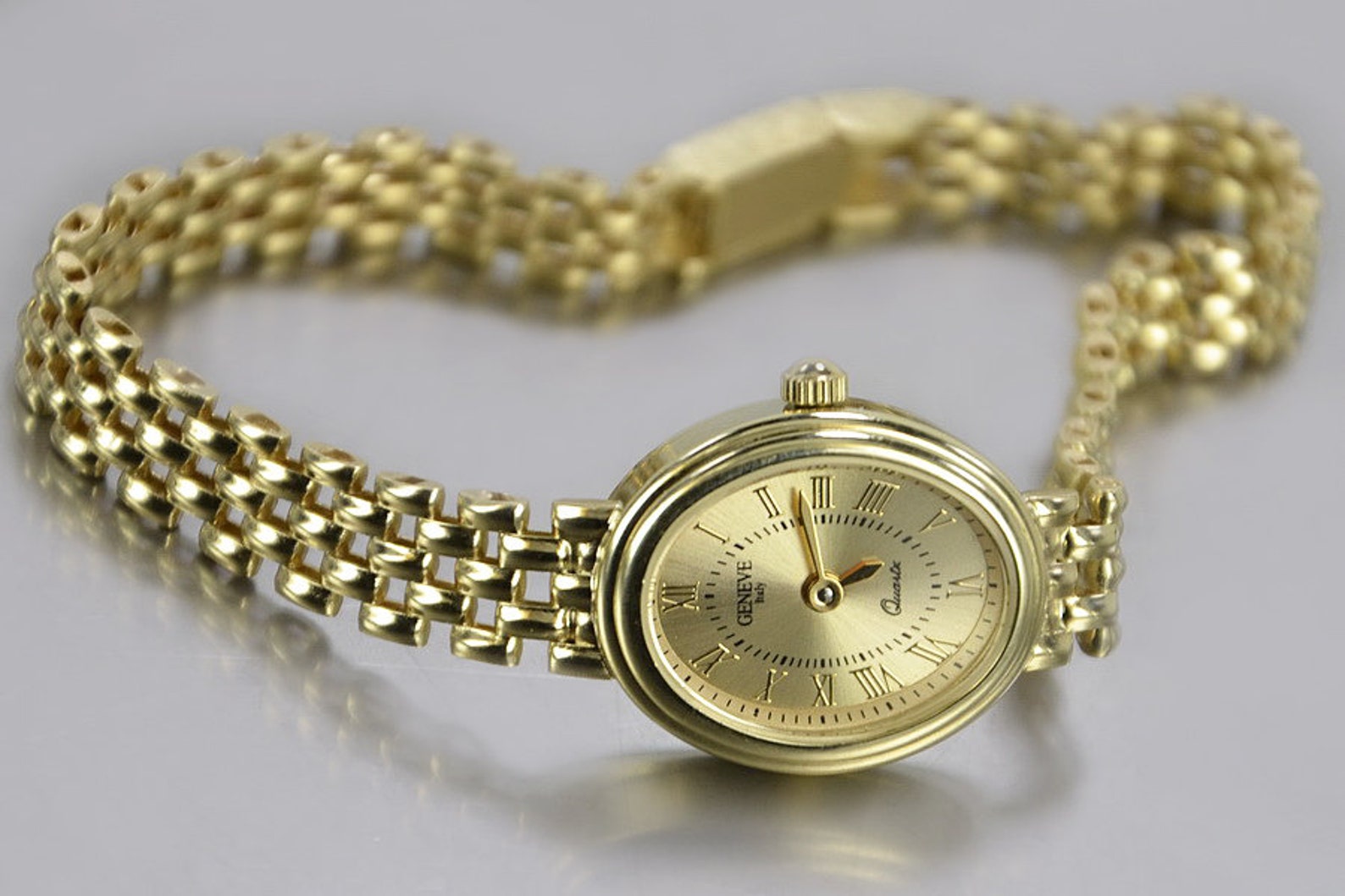 Italian 14k 585 yellow gold Lady watch Unique model Women Etsy