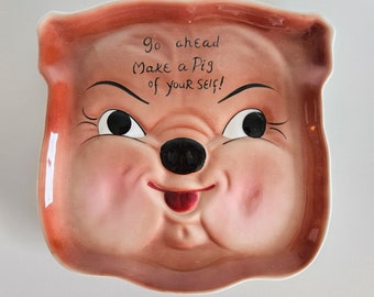 Vintage DeForest of California Pig Platter | Go Ahead and Make A Pig of Yourself