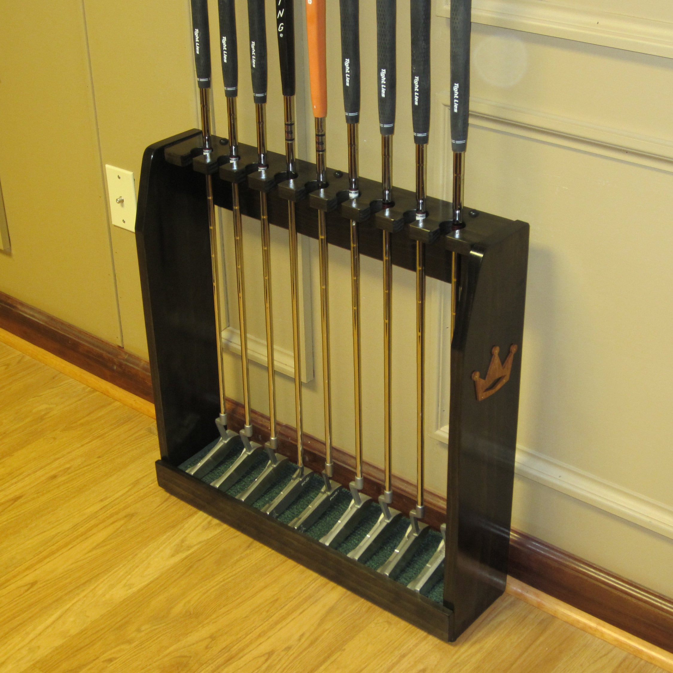 Ebony Finish Wood Floor or Wall Rack Golf Clubs Display Irons Etsy