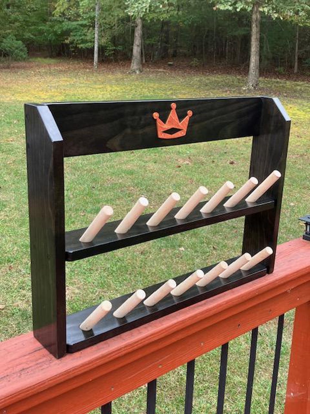 Putter Hat Rack New Hand Made in USA Ebony Finish Wood Golf Club Putter Headcover ...