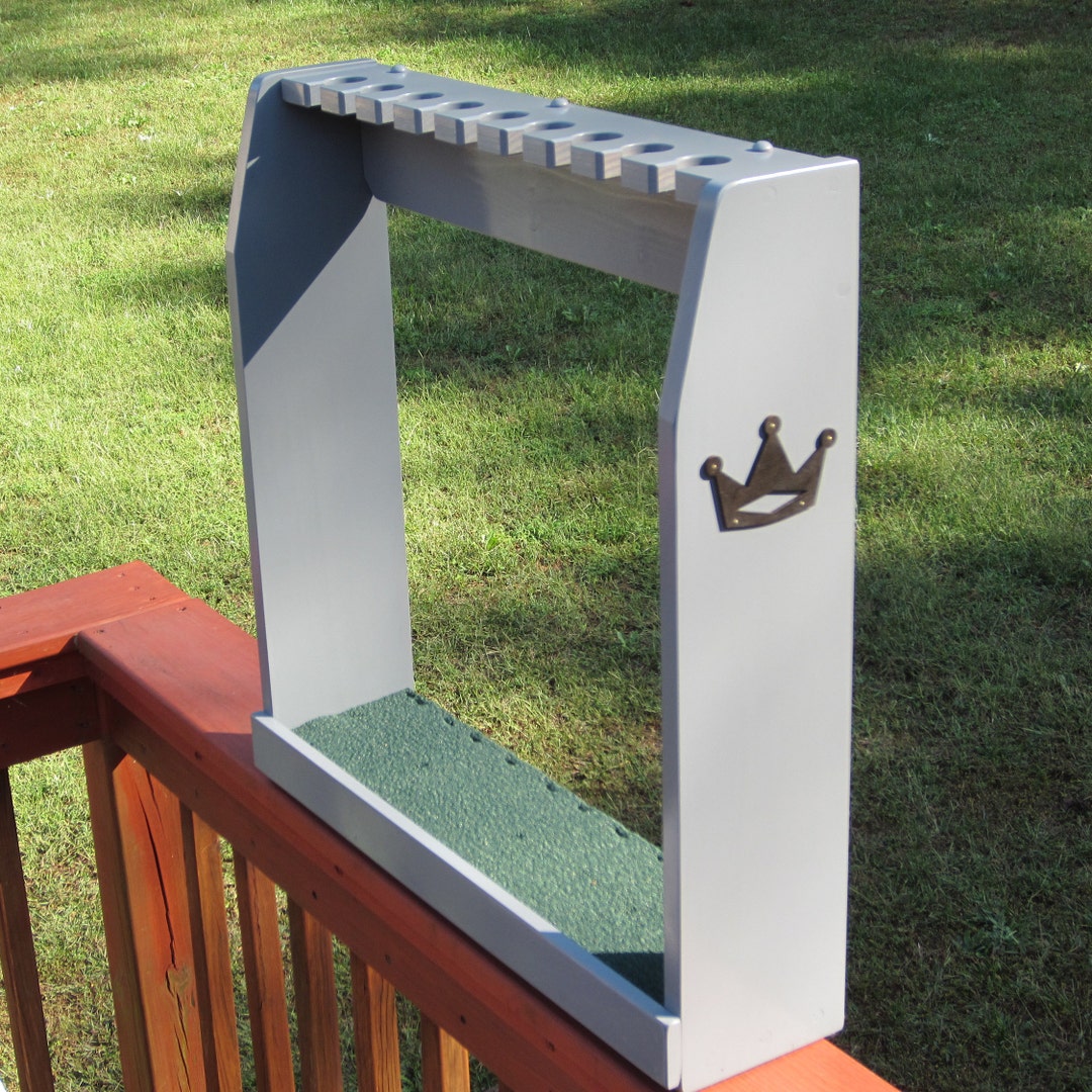 Gray Golf Club Display Rack Case Wood Wall / Floor for 9 Scotty Cameron