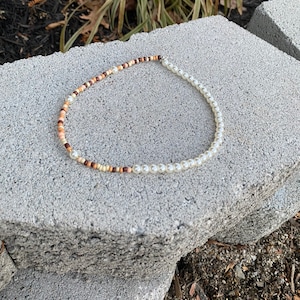 Pearl and seed bead necklace