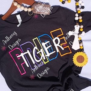 Tiger Pride school pride shirt neon personalize with your school&#39;s mascot