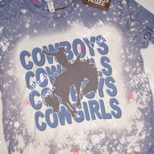 Cowboys Cowgirls bleached school spirit personalize with your school information
