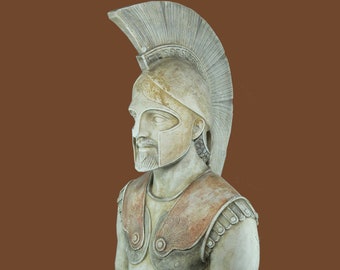 Achilles Bust Ancient Greek Leader Hero of Trojan War Museum Replica Statue Plaster Art Hero Figure Greek Mythology Old School Craftmanship