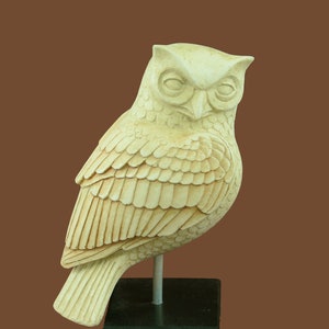 Owl of Goddess Athena Symbol Greek Bird of Wisdom Sculpture Art Collectible Museum Replica Greek Mythology Office Decor Ancient Owl Statue