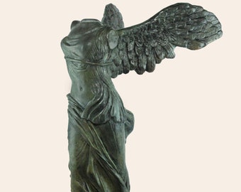 Nike Vittoria Alata Greca di Samotracia Bronzo Patina Statua Dea
