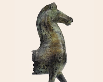 Bronze horse statue, ancient Greek bronze sculpture, half horse museum replica solid bronze home decor, Acropolis museum
