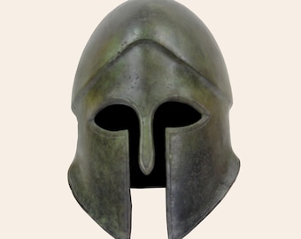 Korinthische helm, bronzen Korinthische Griekse oorlogshelm, massief bronzen giethelm, krijgers uit de Griekse geschiedenis