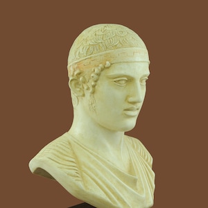 Charioteer οf Delphi Statue Heniokhos Bust Plaster Sculpture Museum Reproduction Collectible Art Chariot Bust Ancient Greek Replica Statue