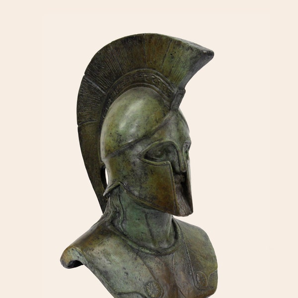 Leonidas Spartan Statue, légende 300 roi grec Leonidas statue, bronze massif légende statue, art grec guerre décoration intérieure