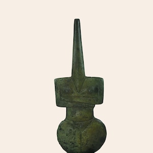 Cycladic Idol Violin-Shaped Ancient Greek Female Figurine Cycladic Violos Bronze Handmade Museum Reproduction Abstract Art Original Artwork