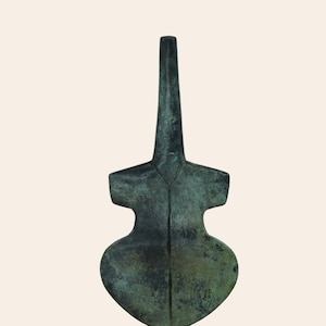 Bronze Cycladic Idol Violos Feminine Figure Ancient Greek Violin-Shaped Statue Handmade Museum Reproduction Abstract Art Original Artwork