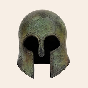Greek Helmet of Olympia Solid Bronze War Helmet Handmade Museum Replica Home Decor Office Decoration Collectors Gift Sculpture, gift for him
