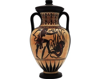 古代ギリシャ、アンフォラの花瓶、ヘラクレスとレルネのヒュドラ