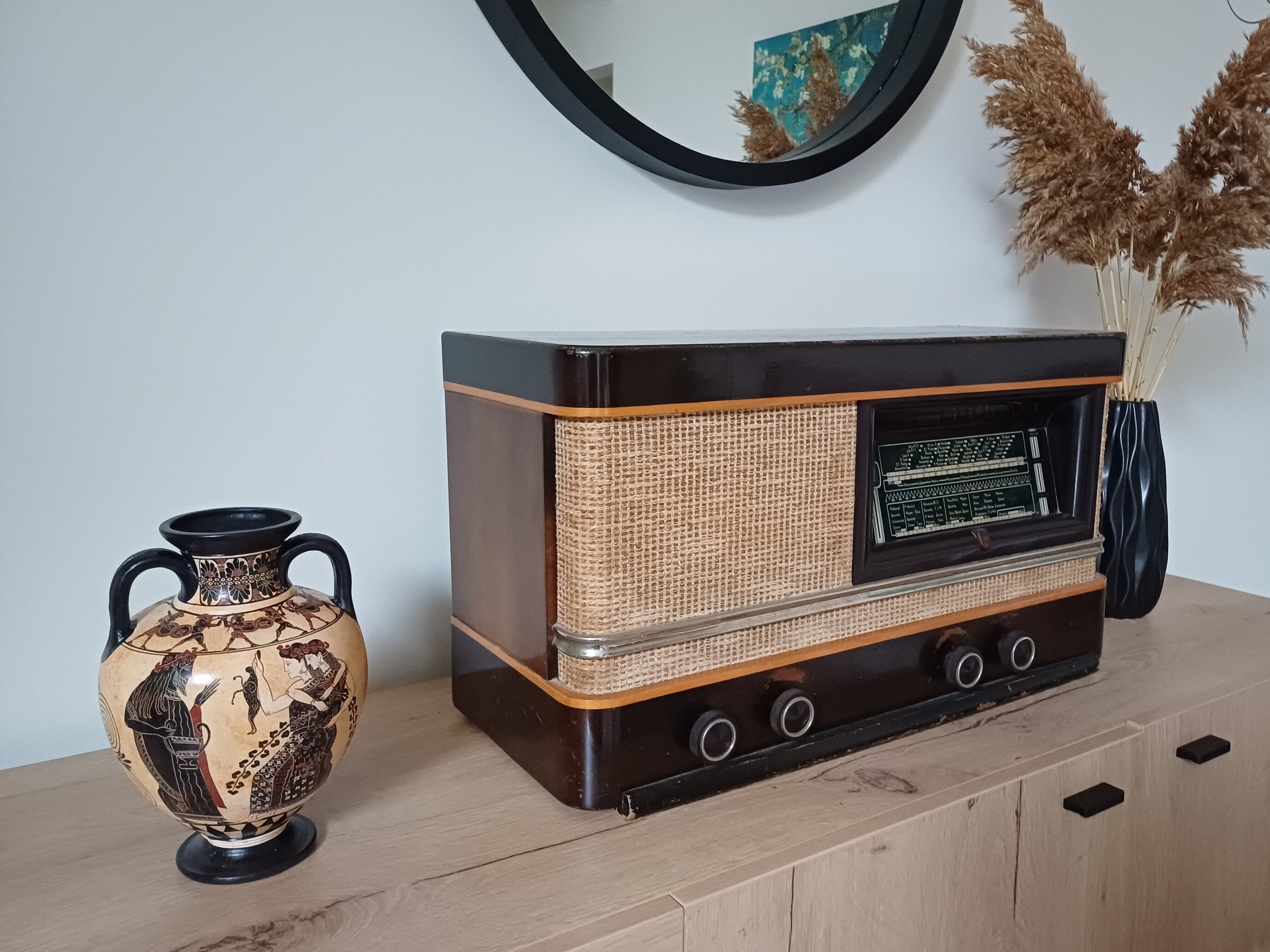 アンフォラ花瓶、黒像式陶器、ギリシャ陶器花瓶、古代ギリシャ花瓶