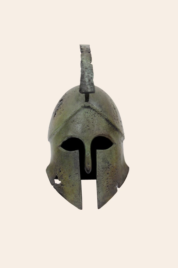 ギリシャのスパルタのヘルメット コリント式の青銅のヘルメット