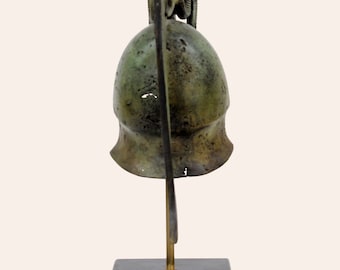 ギリシャのスパルタのヘルメット、純青銅製古代戦士のヘルメットの蛇の