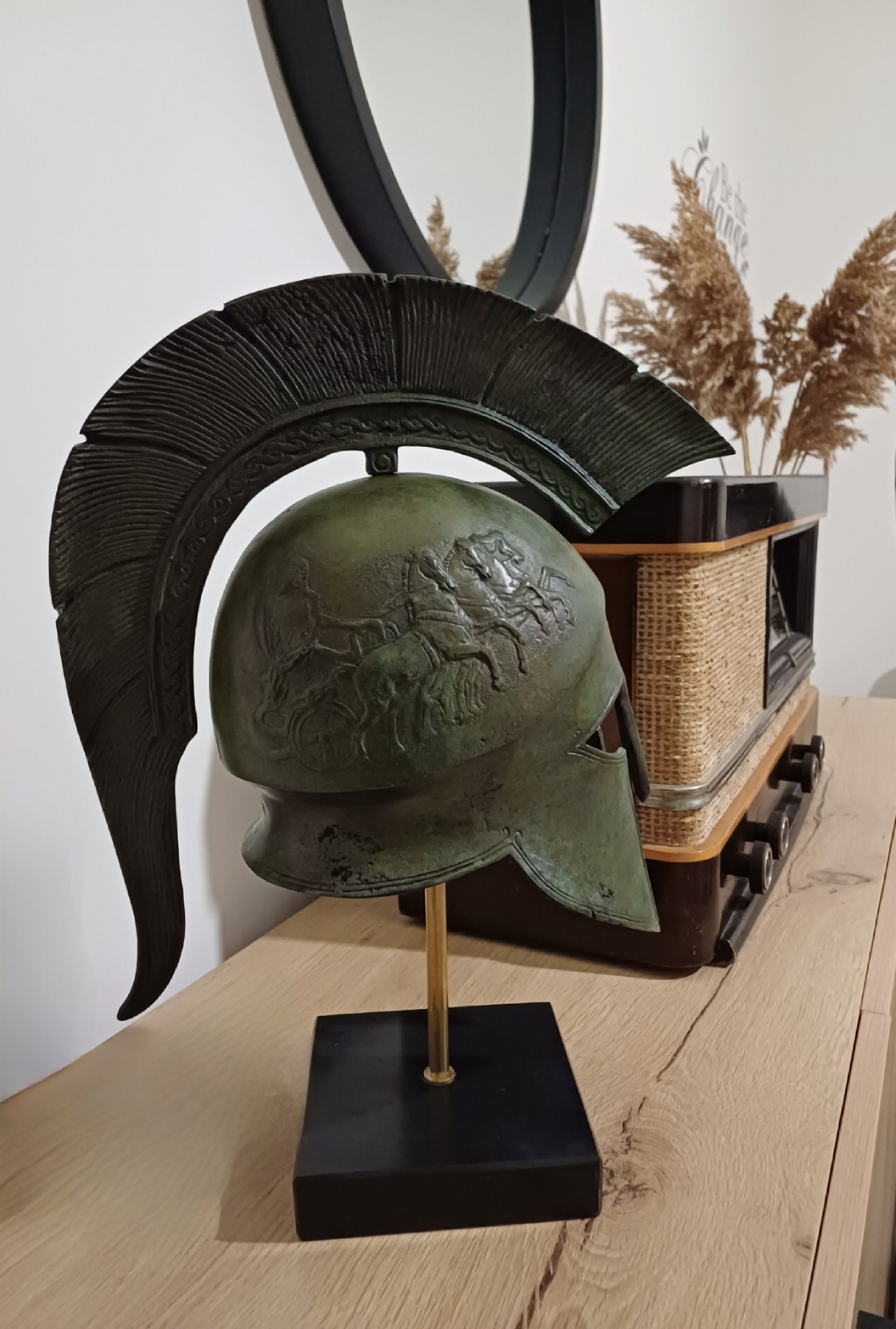 古代ギリシャのヘルメット チャリオット装飾、スパルタ戦士のソリッド