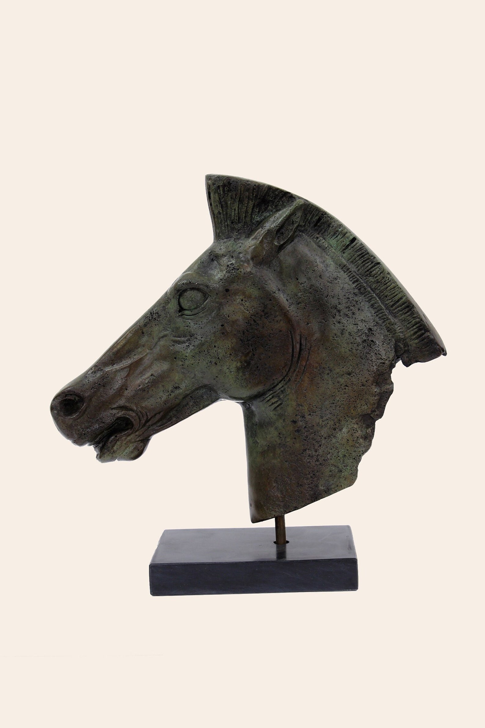 Ancient Greek Horse Head Handmade Bronze Sculpture Museum Etsy