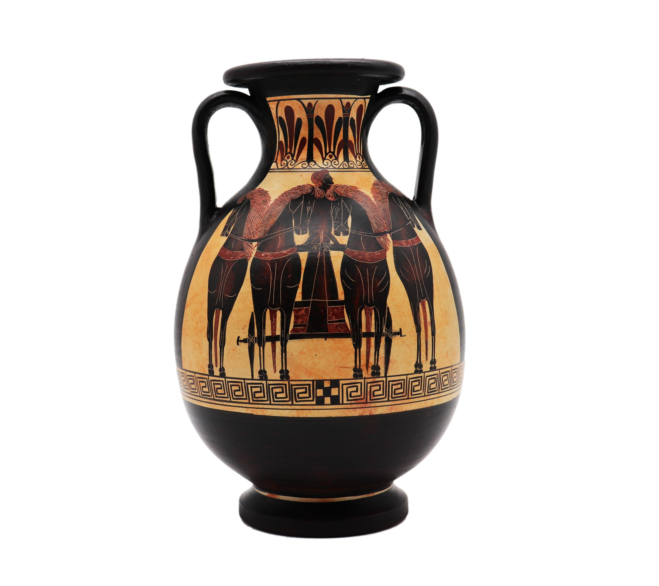 ギリシャ陶器、ペリキ壺、アンフォラ壺、手描き陶器、博物館レプリカ