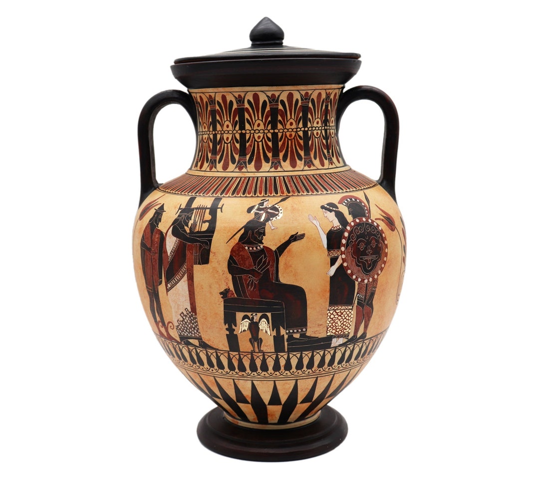 アンフォラの花瓶、女神アテナの誕生、古代ギリシャの陶器、ヘラクレス