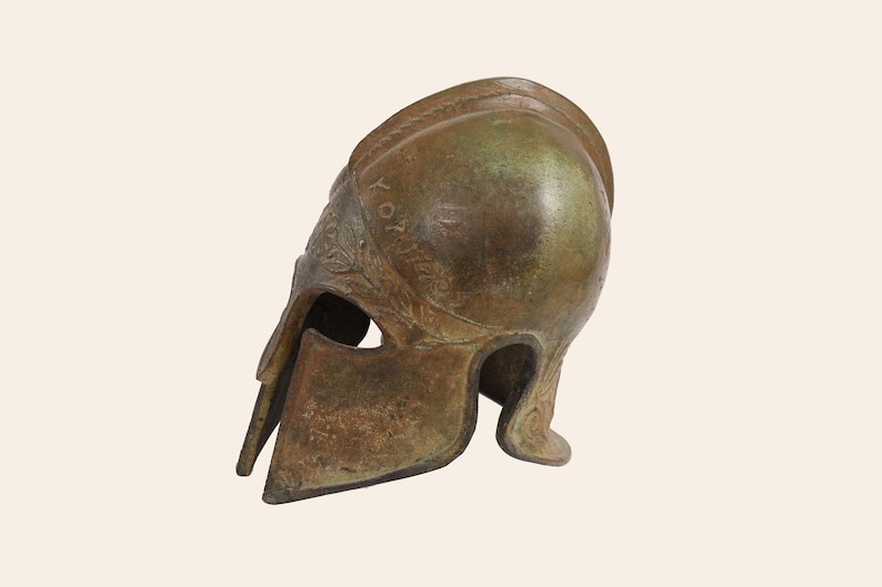 Ancient Greek Corinthian Spartan Helmet Laurel Leaves Forehead Etsy