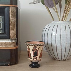 Pethagorean cup, Greek pottery, Pythagoras mug, Dionysus and Maenads, Hand painted pottery, Cup of justice, Ancient Greek cups, Home decor image 5