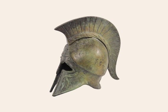 Set of 3 Hellenistic Goddess Athena Helmet Horse Iron Greek Replica Statue