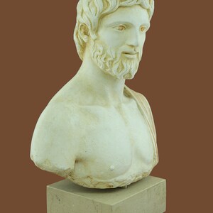 Asclepius god of medicine statue, Greek god Asclepios bust, Healing and Medics sculpture, Doctor gift image 3